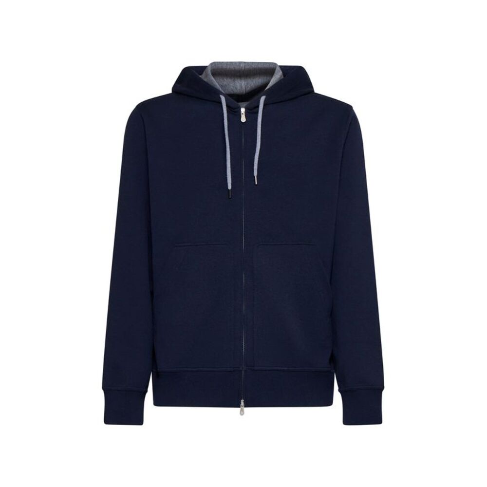 Brunello Cucinelli Men Cotton-Blend Hoodie With Zip